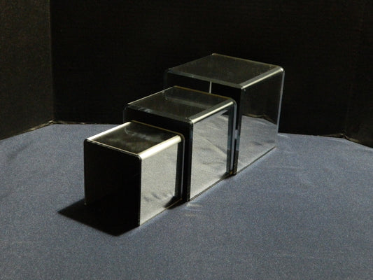 Mirrored Acrylic Riser Set of 3 - 10", 11", 12" in 1/4" Thickness
