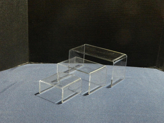 Clear Acrylic Rectangular Riser Set of 3 - 2", 4", 6"