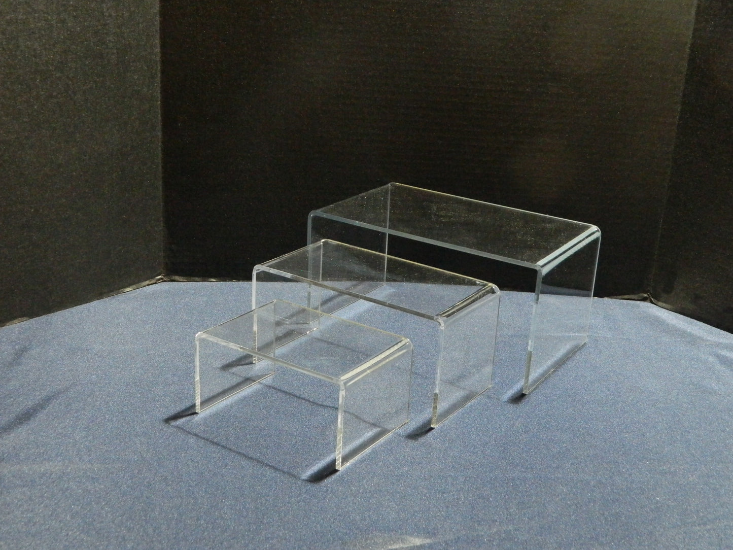 Clear Acrylic Rectangular Riser Set of 3 -  3', 4", 5"