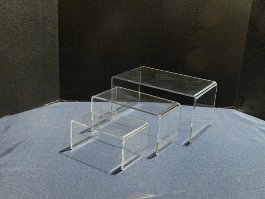 Clear Acrylic Rectangular Riser Set of 3 - 4", 5", 6"