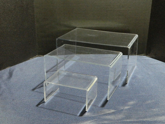 Clear Acrylic Rectangular Riser Set of 3 -  5", 6", 7"