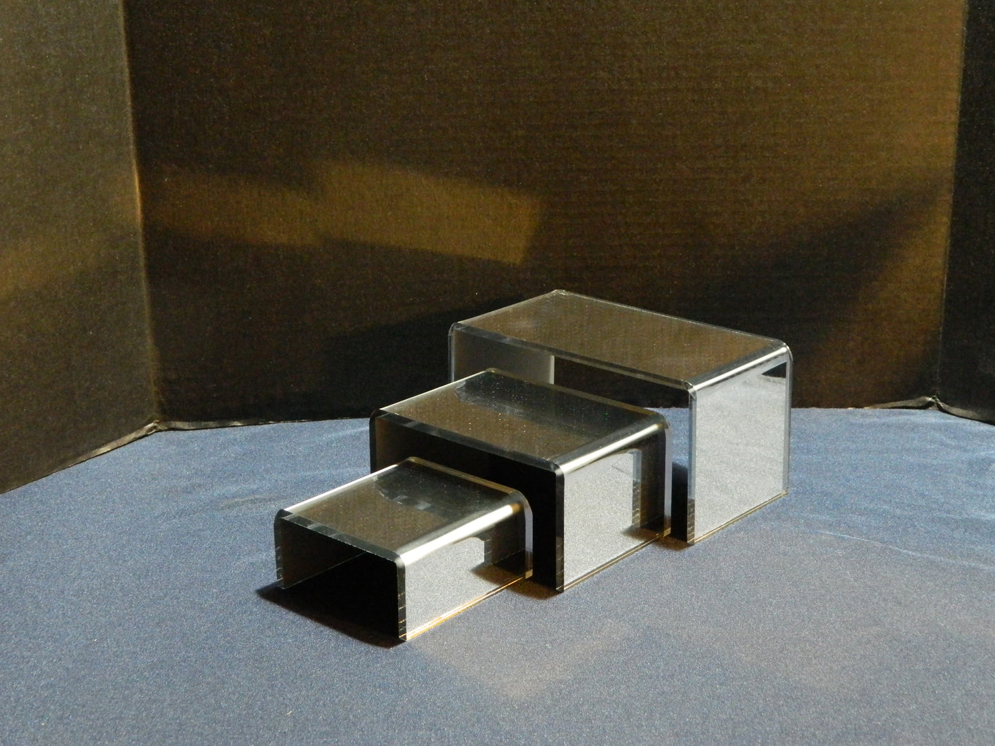 Mirrored Acrylic Rectangular Riser Set of 3 - 2", 3", 4" in 1/4" Thickness