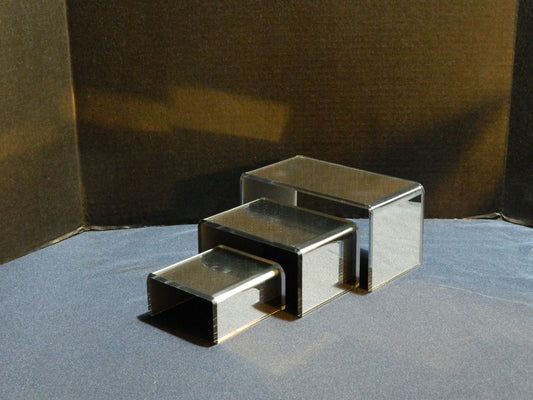 Mirrored Acrylic Rectangular Riser Set of 3 - 2", 3", 4" in 1/4" Thickness