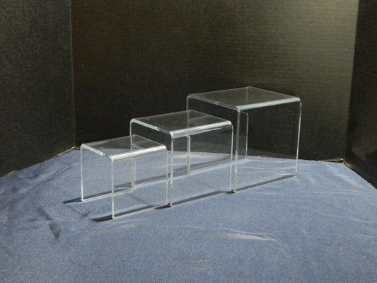 Set of 3 Clear Acrylic Risers 7", 8", 9"