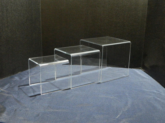 Set of 3 Clear Acrylic Risers 10", 11", 12"
