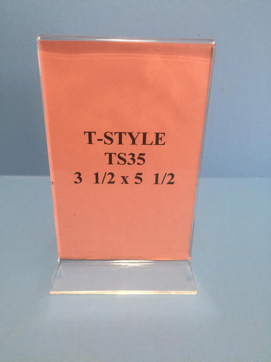 3 1/2”W x 5 1/2”H Acrylic Sign Holder for Countertops, Tabletop, Shelves