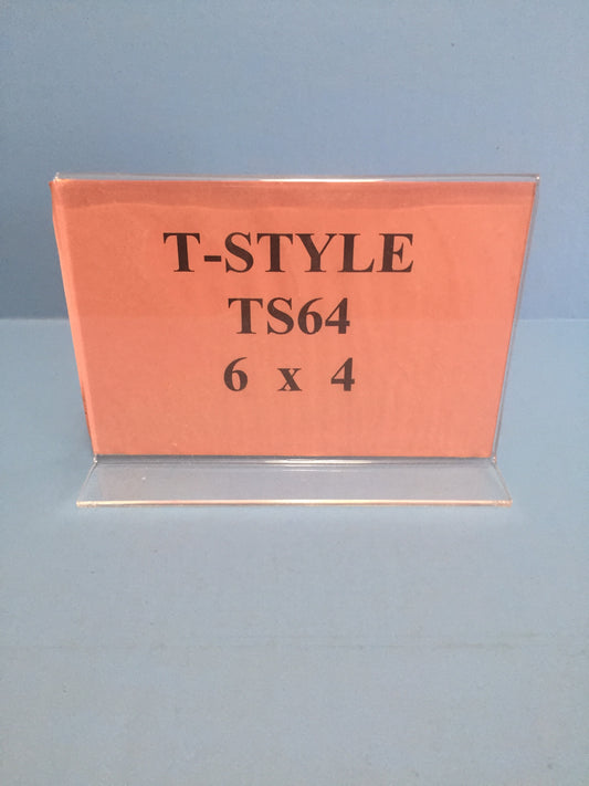 6”W x 4”H Acrylic Sign Holder for Countertops, Tabletops, Shelves