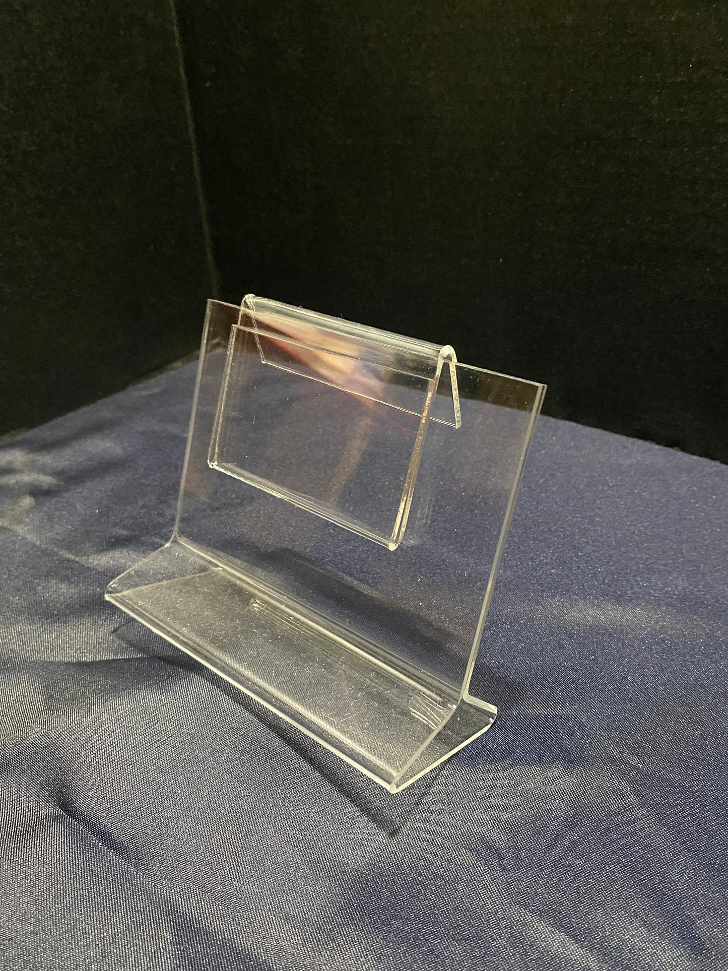 Clear Acrylic Hang On Sneeze Guard or Glass Shield Banquet Card Holder 2"W x 3.5"L Qty 1 Dozen