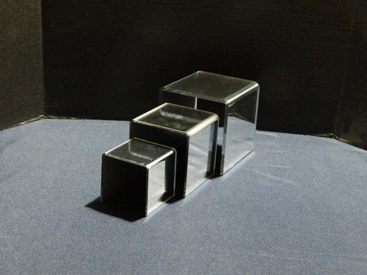 Mirrored Acrylic Riser Set of 3 Sizes 3", 4", 5", 1/8" Material