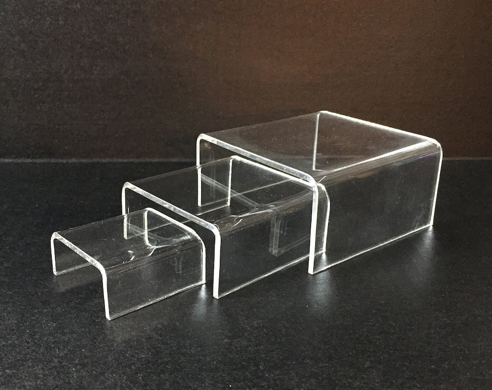 Set of 3 Small Low Profile Acrylic Countertop Risers